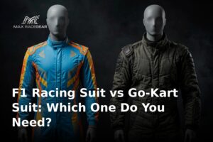 F1 replica race suit versus go-kart suit comparison