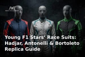 Young F1 stars replica race suits — Hadjar, Antonelli and Bortoleto